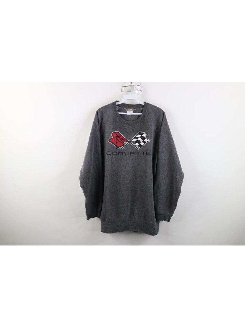 Vintage Y2K Corvette Racing Crewneck Sweatshirt Mens Size XL Heather Gray Faded